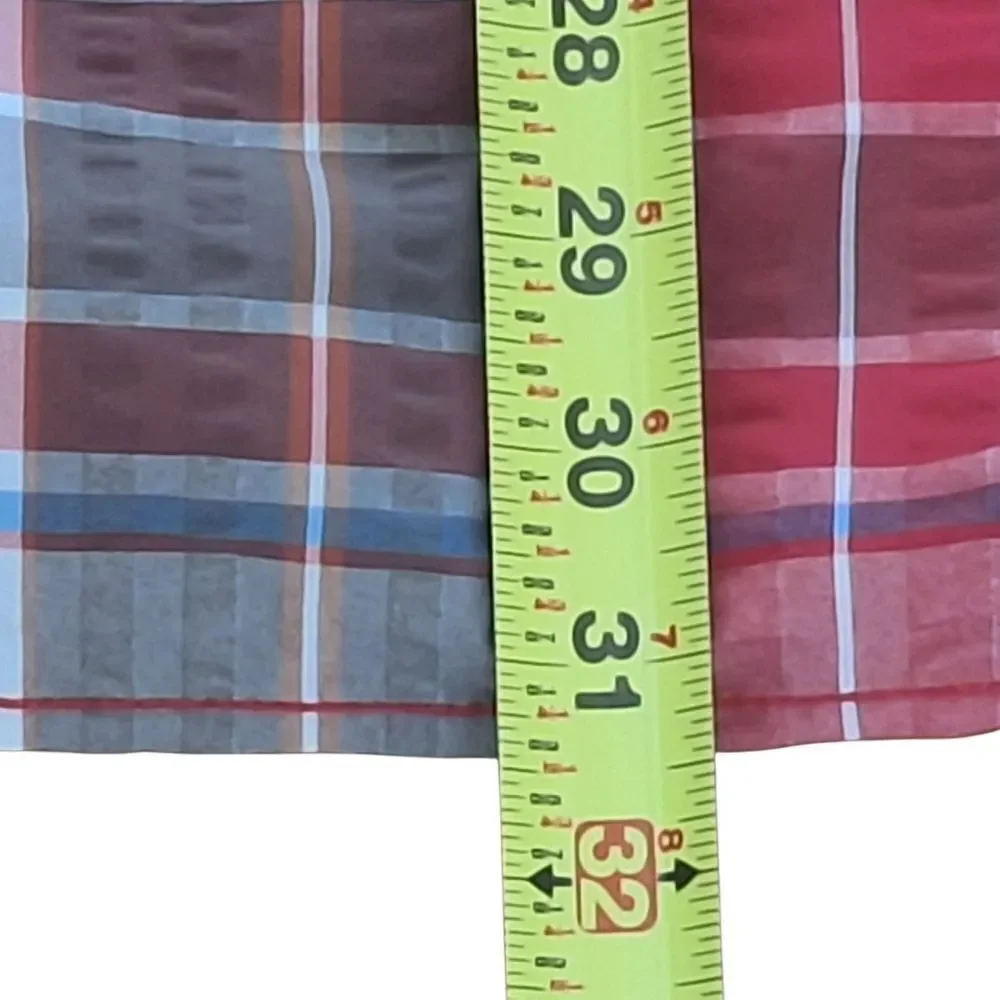 The North Face Seersucker Shirt QuickDry SS Alcoasta Red Plaid Button Up XXL 2XL
